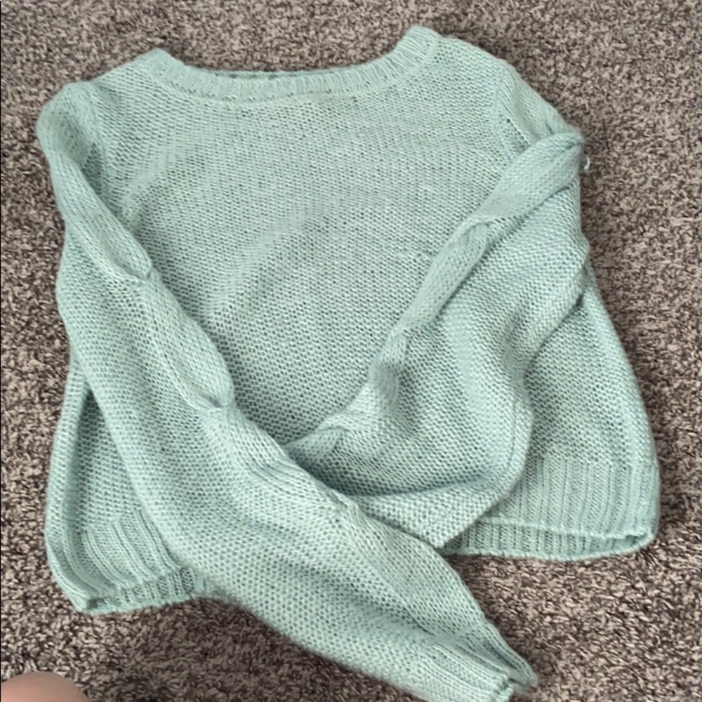 blue sweater